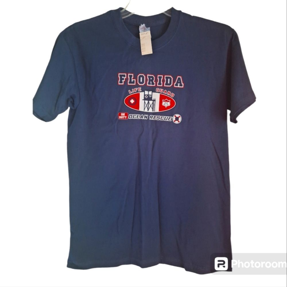 Navy Florida Lifeguard T-Shirt Size M